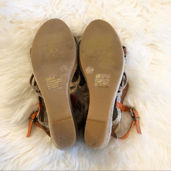 Lucky Brand Strappy Wedge Heels Size 6 - Picture 6 of 7